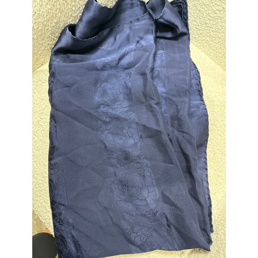 Chanel Black Silk Camellia Scarf Wrap - Authentic Designer Luxury - Picture 2 of 6